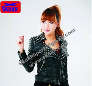 Vestes de moto pour femmes Cardura, en cuir personnalisé, à rayures tricotées, imperméables, doublure en coton écologique, logo personnalisé, vente en gros - Product Image 3