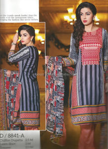 Césped Salwar Kameez Ropa india y pakistaní hecha a mano de Faisalabad Pakistán Hecho de césped de algodón - Product Image 5