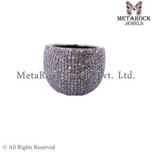 Bague de styliste pour l'éternité de Cocktail, vente en gros, bijou argenté sterling 925, pavé de Champagne, vente en gros - Product Image 2