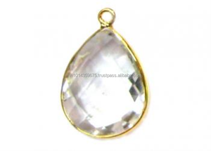 Silver <b>Crystal</b> <b>Pendants</b> & Charms Gold Plated Sterling Gemstone Fine Jewelry with Elegant Connectors - Product Image 6