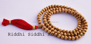 Riddhi Siddhi Sandal Wood Carving Round Golden Yellow Beads-Wooden Souvenirs From Rajasthan Box Packed - Product Image 4