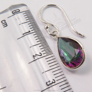 Boucles d'oreilles pour femme, argent Sterling 925, QUARTZ mystique authentique, petites pierres précieuses, jolies pendantes, livraison gratuite Boutique en ligne, modèle - Product Image 3