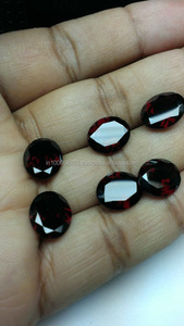 Gemas sueltas semipreciosas de granate rojo natural 100% natural, corte ovalado, rojo intenso, piedra facetada de alta calidad para la fabricación de joyas. - Product Image 5