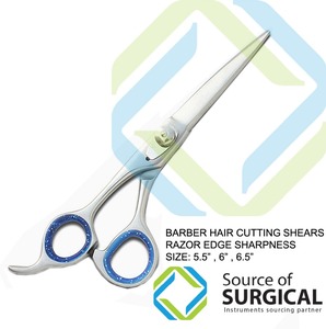 <b>Left</b>-<b>Handed</b> Barber <b>Scissors</b> with Stainless Steel Blade Sharp Tip Razor Edge 28 Teeth Stainless Steel Handles for Hair Cutting - Product Image 2