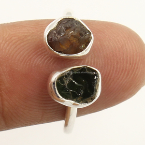 แหวนเงินแท้ 925 ประดับพลอยทัวร์มาลีนหลากสี รูปทรงแฟนซี ปรับขนาดได้ เหมาะสำหรับงานแต่งงานและงานปาร์ตี้ - Product Image 2