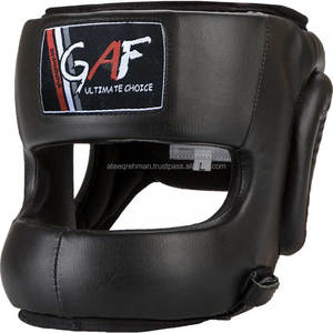 GAF cuir de vache sans Impact casque de boxe MMA Arts martiaux Gear Kick CA - Product Image 1
