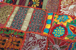 Sari Patchwork Tapisserie Fil Métallique Brodé - Product Image 5