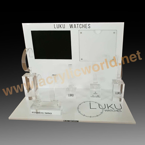 Reloj de acrílico/perspex transparente personalizado, pantalla de escaparate LED con pantallas de reloj LCD - Product Image 4