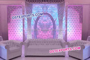 Panel de cuero acolchado para escenario de boda, último diseño en temática blanca, decoración para ceremonia de boda, Missouri, Mississippi, decoración para eventos - Product Image 3