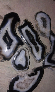 Ágata Druzy Negra Natural de Gran Tamaño Rebanadas Pulidas Lisas Grado 3A Iridiscencia para Fabricación de Joyas y Decoración del Hogar - Product Image 2