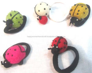 Happy Women Handmade in Nepal Assorted Felt Lady Bug <b>Coin</b> <b>Purses</b> New Zealand Sheep Wool HWH-H11 NP - Product Image 1