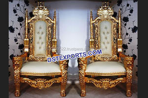 Ensemble de chaises de mariage indien doré, meubles de mandala traditionnels, pour mariage, 4 pièces - Product Image 6