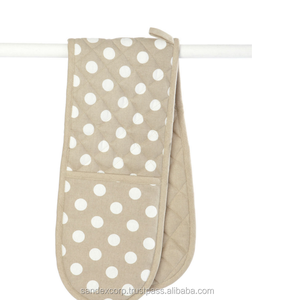 Beau design imprimé à pois Fabricant de gants de four en coton de conception personnalisée de haute qualité en Inde - Product Image 1