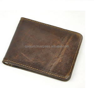 กระเป๋าสตางค์หนังวัวป้องกัน RFID แบบบางปรับแต่งได้พร้อมซิบปิดโลโก้นูนและช่องใส่เหรียญคลิปเงินแท้ - Product Image 3