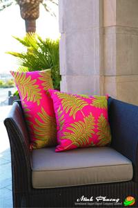 Vietnam Luxury Cotton <b>Cushion</b> Covers Premium Embroidered Intricate Cross-Stitching Needlework for Home Use - Product Image 5