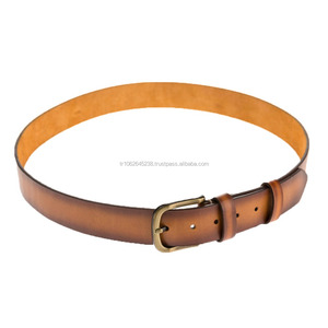 Cinturón clásico hecho a mano de piel de vaca auténtica con hebilla vintage, moda informal Premium para hombres y mujeres, opción de regalo al por mayor OEM - Product Image 2