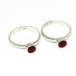 Anillo de plata de primera ley con forma redonda para mujer, sortija, plata esterlina 925, Circonia cúbica, zirconia, circonita, zirconita, circón, Color Rojo - Product Image 1