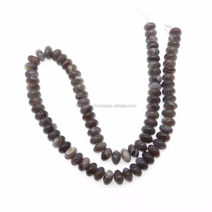 Cuentas de piedras preciosas de ágata de Botswana, 8,50mm, redondas, lisas, sueltas, 15,50 pulgadas de longitud, Color gris para joyería - Product Image 2