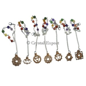 Seven Chakra Symbol <b>Beads</b> Chain <b>Set</b> : Wholesale Price Chakra Symbol <b>Beads</b> <b>Sets</b> - Product Image 1