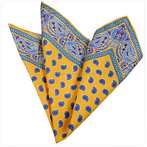 Amarillo azul oscuro Pairsley Producción de Plaza de bolsillo de Hankercheif... - Product Image 1