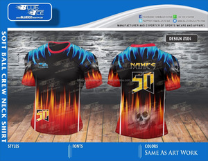 Camiseta de Softbol Juvenil Sublimada con Número Impreso, Fabricante, Nombre Personalizado | |   Corte Automatizado de Números y Diseños - Product Image 1