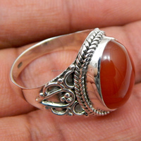 Magnifique bague en argent en Onyx rouge naturel, bijoux Sterling 925, bagues de mariage, cadeau pour elle