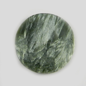 Lot de pierres précieuses jaspe serapinite naturelles de 24mm, Cabochon rond, amples, bijoux Ishu, IG0160 - Product Image 2