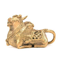 Figura de bronce dorado de latón indio hecho a mano, figura de escultura de Lord Nandi Bull, estatua para decoración del hogar, artículos de regalo SMG-388 nuevo diseño