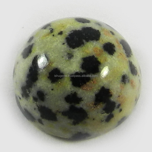 Gemas naturales de jaspe dálmata para fabricación de joyas, cabujones redondos de 14mm, 11,50 Cts, sueltas - Product Image 1
