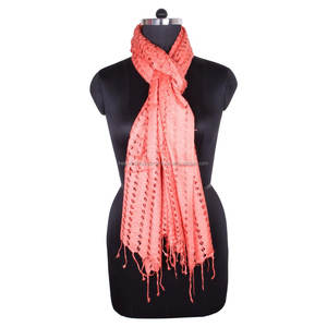 Bufanda delgada de red de rayón, bufanda de red de rayón tejida a mano para niñas SC0204, bufanda delgada de red de rayón, bufanda delgada tejida a mano - Product Image 2