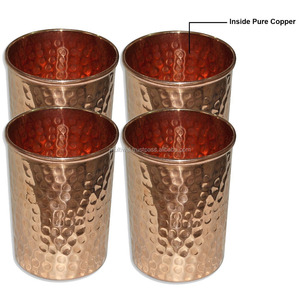 ชุดแก้วน้ำทองแดงทรงตรง4ชิ้นสำหรับดื่มในบ้านบาร์โรงแรม - Product Image 2