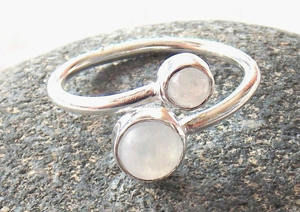 Natural White Rainbow Gemstone Handmade Vintage Sterling <b>Silver</b> <b>Statement</b> Birthstone Oxidized Boho <b>Ring</b> - Product Image 2