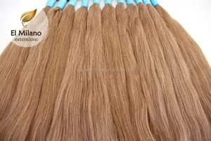 Mais barato 100% natural virgin uzbek processado cabelo humano a granel a partir de extensões el milão