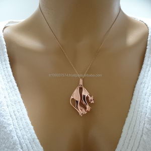 สร้อยคอจี้พูม่าสีทอง14K สร้อยคอรูปสัตว์เครื่องประดับชั้นดีสำหรับผู้หญิงทำจากไก่งวง - Product Image 4