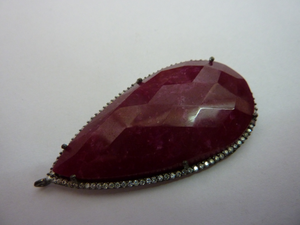 ขายส่งทับทิมปู Cz ลูกแพร์พลอยฝาจี้สีแดงเครื่องประดับแฟชั่นเสน่ห์จี้ - Product Image 6