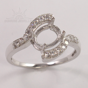 Anillo Ovalado con Engaste de Garra Clásico de Plata de Ley 925, Elegante Anillo de Compromiso con Circonita Cúbica, Semimontura de 6x8 mm, Todos los Tamaños - Product Image 5