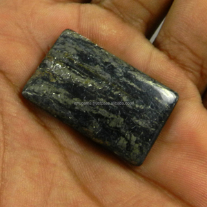Kualitas Terbaik 7.24 Gms alami <span class=keywords><strong>Galena</strong></span> Marcasite persegi panjang batu permata Cabochon 20x32mm batu permata longgar untuk perhiasan IG2141 - Product Image 3