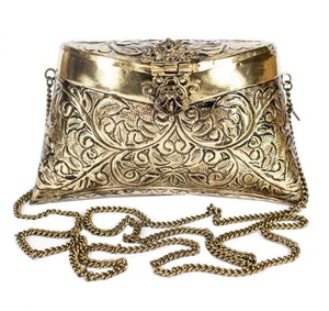 Pochette en laiton sculpté à la main, pochettes à épaule, Vintage en métal, nouveau, 2020 - Product Image 1