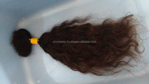 Cabello humano brasileño indio 100% Remy natural sin procesar a granel 100 gramos de peso directo de la India - Product Image 3