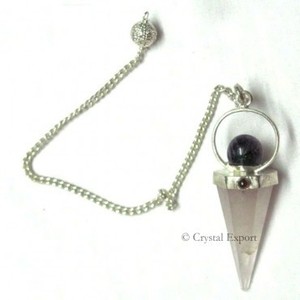Rose Quartz Faceted and Ball Pendulums - Product Image 1