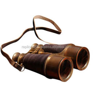 Binoculares antiguos Vintage náuticos, binoculares de cuero de latón marino victoriano, binoculares de decoración náutica para el hogar totalmente funcionales - Product Image 1