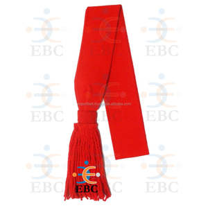 Écharpe rouge personnalisée en gros pour sergents instructeurs et cadets, artisanat textile OEM, écharpe rouge, bleue, noire pour officiers de parade et d'entraînement - Product Image 2