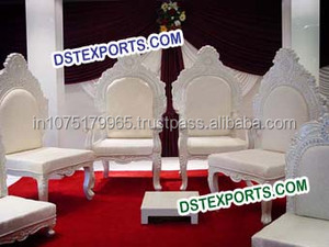 Diseñador Paisley Silla de boda de madera Boda India Mandap Sillas Set para la venta Boda Sillas de madera tallada Fabricante Venta - Product Image 2