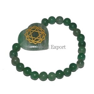 Heart <b>Chakra</b> Engraved Heart <b>Bracelets</b> - Indian Supplier of <b>Chakra</b> <b>Bracelets</b> - Product Image 1