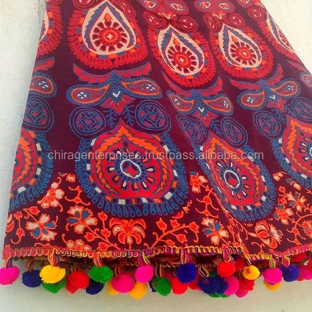 Ensemble de draps de lit Mandala de luxe en pur coton avec 2 taies d'oreiller meilleure qualité pour la maison hôtel rides fondu résistant aux taches