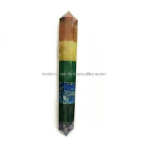 Chakra Crystal Healing Double Point Wand 3.5 ": Bút Chì Pha Lê Đá Quý Chữa Bệnh: Bán Buôn Sản Phẩm Luân Xa: Cung Cấp Pha Lê - Product Image 1