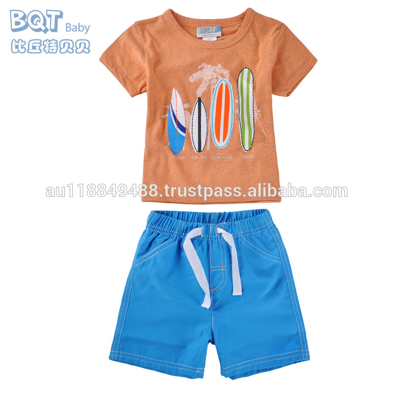 100% хлопок три различных цвета отдых пляж топ + короткие 2 шт. мальчик костюм