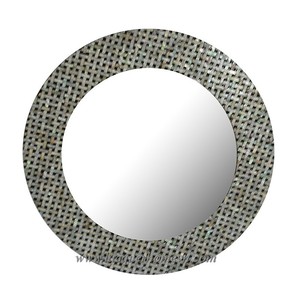 HT3132 MDF lacquered mother of pearl <b>shell</b> inlaid <b>mirror</b>- Ha Thai lacquer factory - Product Image 1