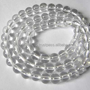 Perles de pierre de quartz en cristal rond blanc en vrac fournitures d'artisanat de fabrication de bijoux en gros - Product Image 1