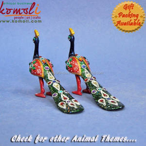 Vibrant & colors-estatua hecha a mano de pavo real, artículos decorativos, trabajo de metal esmaltado, artesanía - Product Image 3